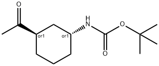 反式-1-乙酰基-3-(BOC-氨基)环己烷 结构式