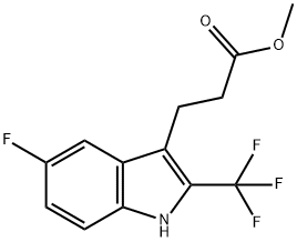 Methyl 3-(5-fluoro-2-(trifluoroMethyl)-1H-indol-3-yl)propanoate,1223418-35-6,结构式