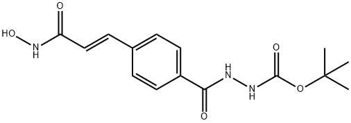 (E)-tert-butyl 2-(4-(3-(hydroxyaMino)-3-oxoprop-1-en-1-yl)benzoyl)hydrazinecarboxylate 结构式