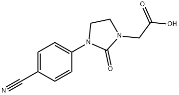 N –(4-氰基苯基)-2-氧代咪唑啉-N'-乙酸 结构式