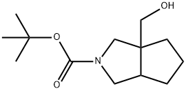 3a-Hydroxymethyl-hexahydro-cyclopenta[c]pyrrole-2-carboxylic acid tert-butyl ester Struktur