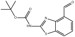 4-甲酰基苯并[D]噻唑-2-基氨基甲酸叔丁酯,1223748-47-7,结构式