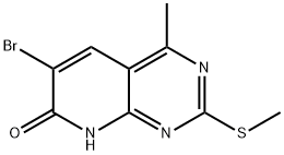 6-ブロモ-4-メチル-2-(メチルチオ)ピリド[2,3-D]ピリミジン-7(8H)-オン 化学構造式