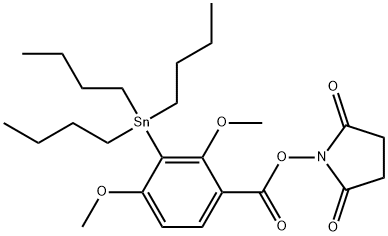 N-succinimidyl-2,4-dimethoxy-3-(tributylstannyl)benzoate Structure