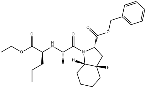 (2S,3AS,7AS)-1-[2-[乙氧基羰基-(S)-胺基]-(S)-丙酰基八氢吲哚-2-羧酸苄酯],122454-52-8,结构式