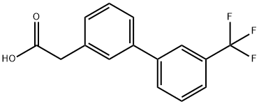 2-(3'-(三氟甲基)-[1,1'-联苯]-3-基)乙酸,1224742-15-7,结构式