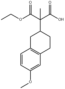3-Ethoxy-2-(6-methoxy-1,2,3,4-tetrahydronaphthalen-2-yl)-2-methyl-3-oxopropanoic acid Struktur