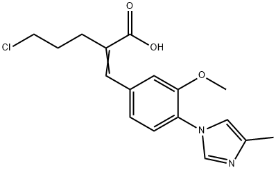 (E)-5-氯-2-(3-甲氧基-4-(4-甲基-1H-咪唑-1-基)亚苄基)戊酸 结构式