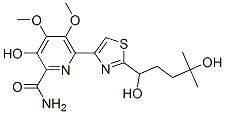 (-)-6-[2-(1,4-Dihydroxy-4-methylpentyl)-4-thiazolyl]-3-hydroxy-4,5-dimethoxy-2-pyridinecarboxamide 结构式