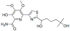 (-)-6-[2-(1,5-Dihydroxy-5-methylhexyl)-4-thiazolyl]-3-hydroxy-4,5-dimethoxy-2-pyridinecarboxamide Structure