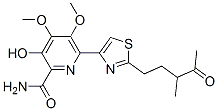 3-Hydroxy-4,5-dimethoxy-6-[2-(3-methyl-4-oxopentyl)-4-thiazolyl]-2-pyridinecarboxamide 结构式