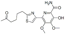 3-Hydroxy-4,5-dimethoxy-6-[2-(5-oxohexyl)-4-thiazolyl]-2-pyridinecarboxamide 结构式