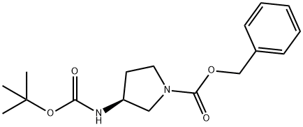 (S)-3-叔丁氧羰基氨基吡咯烷-1-甲酸苄酯,122536-74-7,结构式