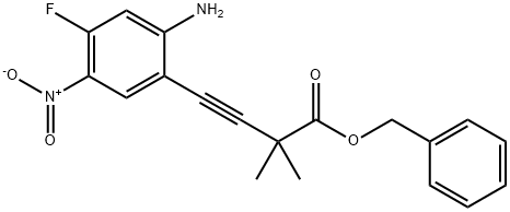 3-Butynoic acid, 4-(2-aMino-4-fluoro-5-nitrophenyl)-2,2-diMethyl-, phenylMethyl ester Structure
