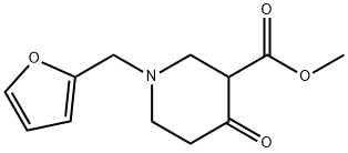 1-(2-呋喃基甲基)-4-氧代哌啶-3-甲酸甲酯 结构式