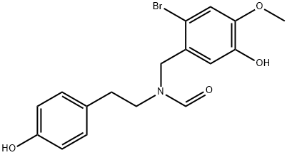 (N-(对羟基乙基)-N-(2-溴-5-羟基-4-甲氧基))甲酰胺 结构式