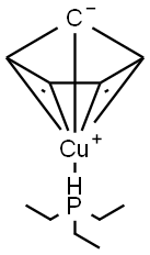 环戊二烯基(三乙基磷酸)铜(1), 12261-30-2, 结构式