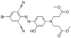 N-[4-[(4-Bromo-2,6-dicyanophenyl)azo]-3- hydroxyphenyl]-N-(3-methoxy-3-oxopropyl) β-alanine methyl ester 结构式