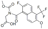 N-((2-fluoro-6-methoxy-5-(trifluoromethyl)-1-naphthalenyl)carbonyl)-N-(methoxycarbonyl)glycine Structure