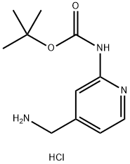 2-(BOC-氨基)-4-(氨甲基)吡啶双盐酸盐 结构式