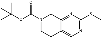 2-(甲硫基)-5,8-二氢吡啶并[3,4-D]嘧啶-7(6H)-羧酸叔丁酯 结构式