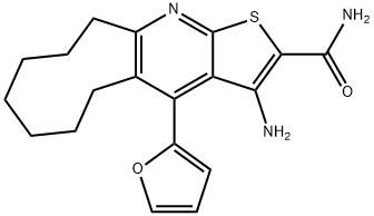 3-AMino-4-(2-furanyl)-6,7,8,9,10,11-hexahydro-5H-cyclonona[b]thieno[3,2-e]pyridine-2-carboxaMide,1226794-97-3,结构式