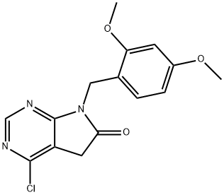 4-chloro-7-(2,4-diMethoxybenzyl)-5H-pyrrolo[2,3-d]pyriMidin-6(7H)-one Structure