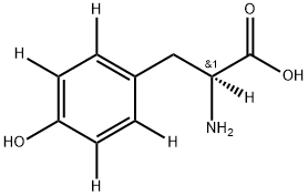 L‐4‐ヒドロキシフェニル‐D4‐アラニン‐2‐D1 化学構造式