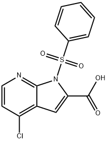 4-氯-1-(苯磺酰基)-1H-吡咯[2,3-B]吡啶-2-羧酸, 1227268-65-6, 结构式