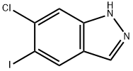 6-クロロ-5-ヨード-1H-インダゾール 化学構造式