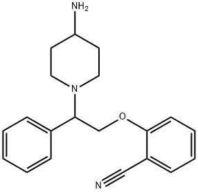 2-[2-(4-Amino-piperidin-1-yl)-2-phenyl-ethoxy]-benzonitrile 结构式