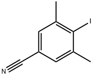 4-碘-3,5-二甲基苯甲氰 结构式