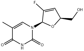 3'-deoxy-2',3'-didehydro-2'fluorothymidine,122757-54-4,结构式