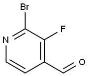 2-Bromo-3-fluoro-4-formylpyridine 化学構造式