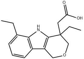 4,6-diethyl-1,3,4,5-tetrahydropyrano(4,3-b)indole-4-acetic acid 结构式