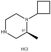 (2S)-1-Cyclobutyl-2-methylpiperazine dihydrochloride 化学構造式