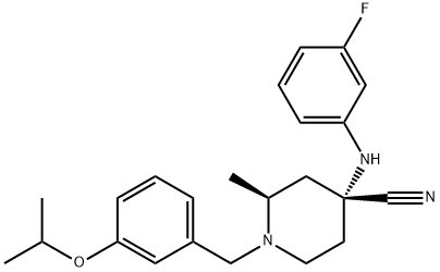 4-((3-Fluorophenyl)aMino)-1-(3-isopropoxybenzyl)-2-Methylpiperidine-4-carbonitrile,1227685-31-5,结构式