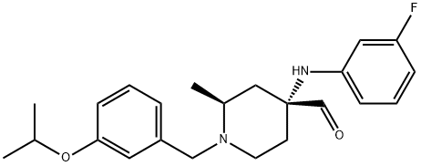 4-((3-Fluorophenyl)aMino)-1-(3-isopropoxybenzyl)-2-Methylpiperidine-4-carbaldehyde 化学構造式