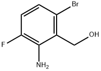 (2-アミノ-6-ブロモ-3-フルオロフェニル)メタノール 化学構造式