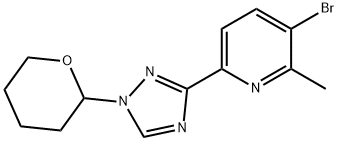 3-bromo-2-methyl-6-(1-(tetrahydro-2H-pyran-2-yl)-1H-1,2,4-triazol-3-yl)pyridine Structure