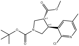 (Racemic trans)-1-tert-butyl 3-methyl 4-(2-Chloro-5-methylpyridin-3-yl)pyrrolidine-1,3-dicarboxylate Structure