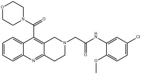 N-(5-chloro-2-Methoxyphenyl)-2-(10-(Morpholine-4-carbonyl)-3,4-dihydrobenzo[b][1,6]naphthyridin-2(1H)-yl)acetaMide Struktur