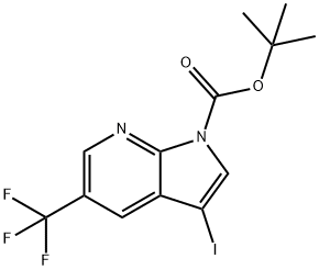 tert-Butyl 3-iodo-5-(trifluoromethyl)-1H-pyrrolo-[2,3-b]pyridine-1-carboxylate Struktur