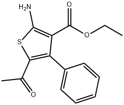 3-thiophenecarboxylic acid, 5-acetyl-2-amino-4-phenyl-, et Structure