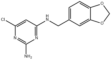 N4-BENZO[1,3]DIOXOL-5-YLMETHYL-6-CHLORO-PYRIMIDINE-2,4-DIAMINE 结构式