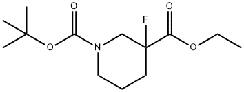 1-BOC-3-氟哌啶-3-甲酸乙酯, 1228631-45-5, 结构式