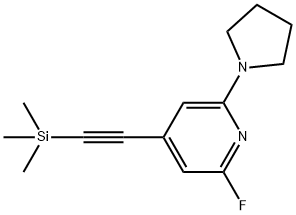 2-Fluoro-6-(pyrrolidin-1-yl)-4-((trimethylsilyl)-ethynyl)pyridine|2-Fluoro-6-(pyrrolidin-1-yl)-4-((trimethylsilyl)-ethynyl)pyridine