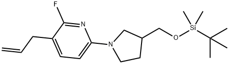 3-Allyl-6-(3-((tert-butyldimethylsilyloxy)methyl)-pyrrolidin-1-yl)-2-fluoropyridine Struktur