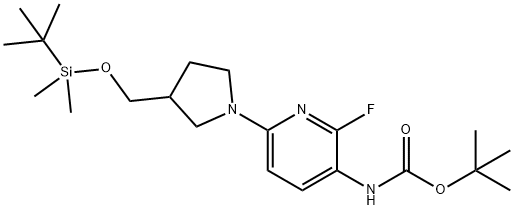 t-Butyl 6-(3-((tert-butyldimethylsilyloxy)methyl)-pyrrolidin-1-yl)-2-fluoropyridin-3-ylcarbamate