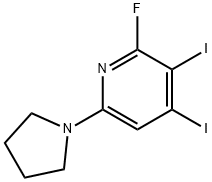 2-Fluoro-3,4-diiodo-6-(pyrrolidin-1-yl)pyridine Structure